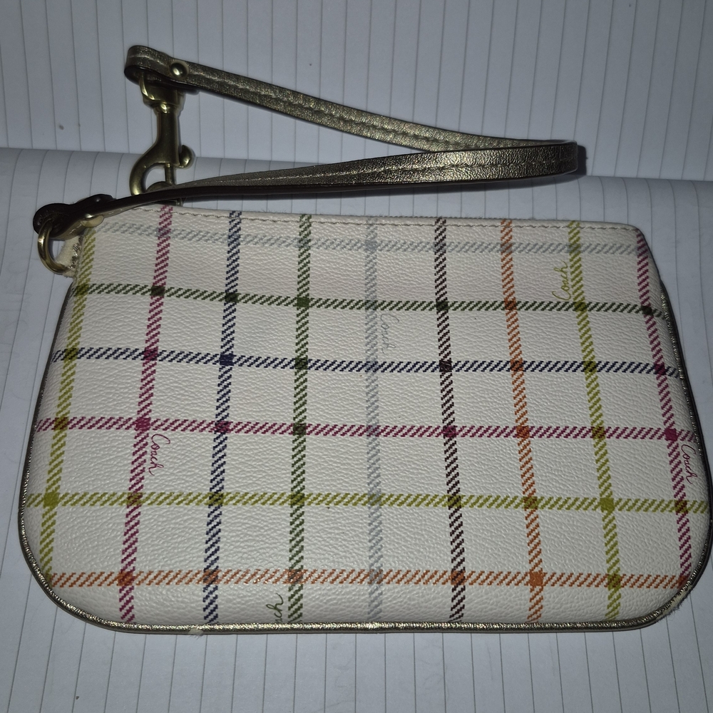 Coach Tattersall Plaid Wristlet GUC